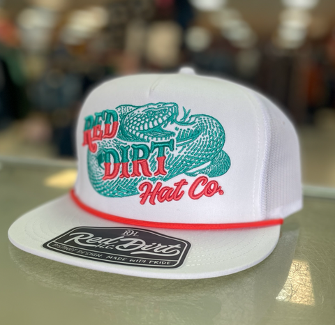 Red Dirt Hat Company White/Neon Ball Cap