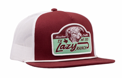 Lazy J Ranch Maroon & White Albany Classic Rope Trucker Hat