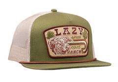 Lazy J Ranch Olive & White Brewster Classic Rope Trucker Hat