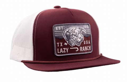 Lazy J Ranch Maroon & White Red Rock Classic Rope Trucker