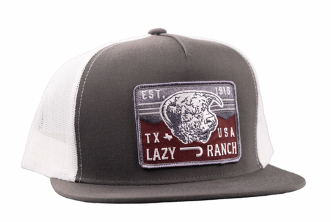 Lazy J Ranch Grey & White Red Rock Classic Five Panel Trucker