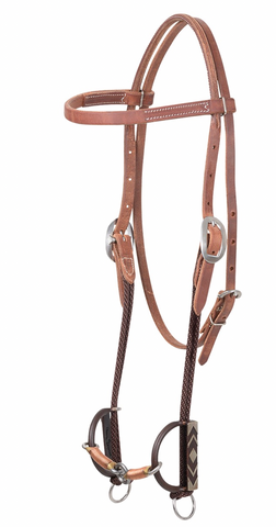 Martin Saddlery Headstall and Diamond Draw Barrel Bit Copper Lifesaver HBDDB323