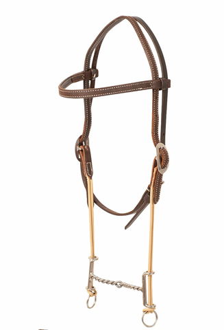 Loomis Browband Headstall and Draw Gag Bit with Twisted Wire HBLG21