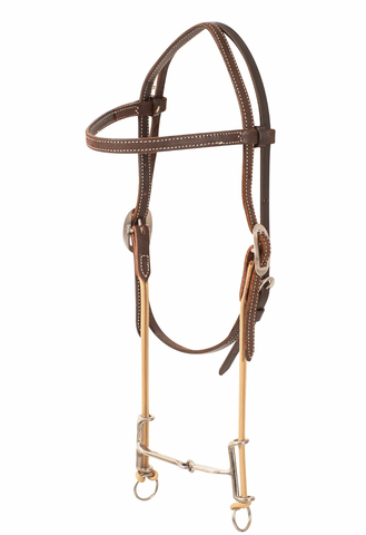 Loomis Browband Headstall and Draw Gag Bit with Smooth Bar HBLGR17