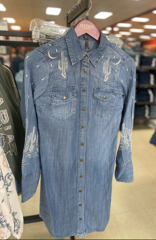 Stetson Denim Cactus Denim  Dress Women's