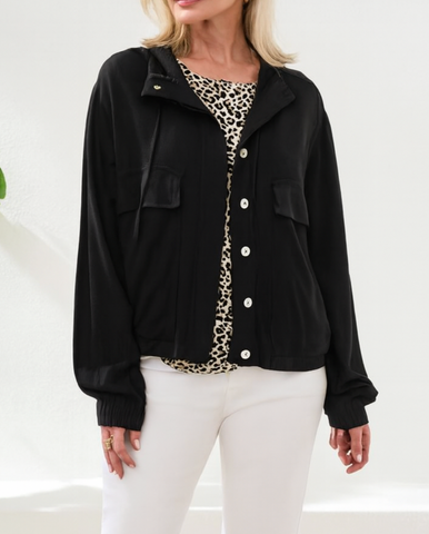 Tribal Button Up L/S Jacket W/ Hood Women's