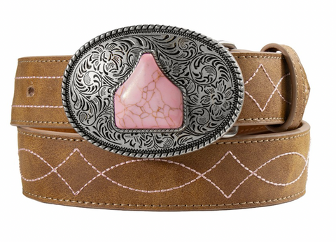 Angel Ranch Pink Stitched Belt Kid's