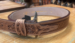 Challenger Tan Tooled Belt Men's