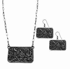 Silver Strike Moon & Cactus Jewellery Set