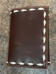 3D Belt Company Brn Buck Stitch Tri-Fold Wallet Men's