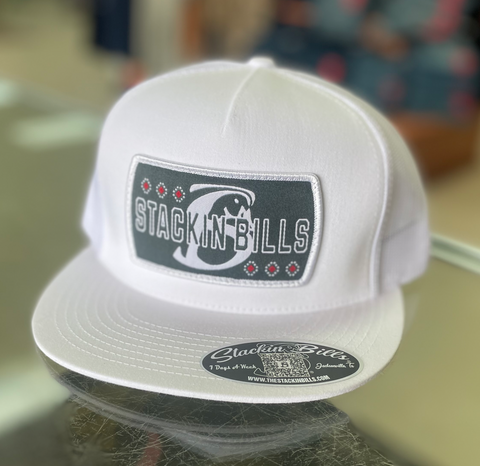 Stackin Bills Wht W/ Grey Logo Ball Cap
