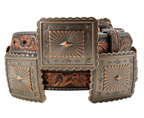 Ariat Copper/ Leather Concho Belt Women's