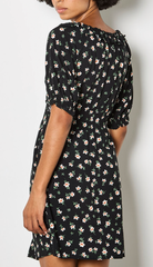 Apricot Floral Milkmaid Frill Mini Dress Women's