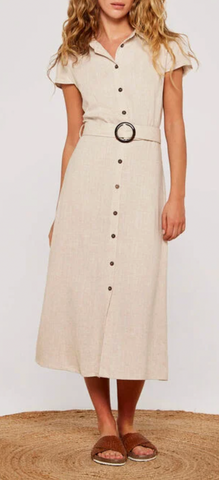 Apricot S/less Belted Shirt Midi Dress Women's