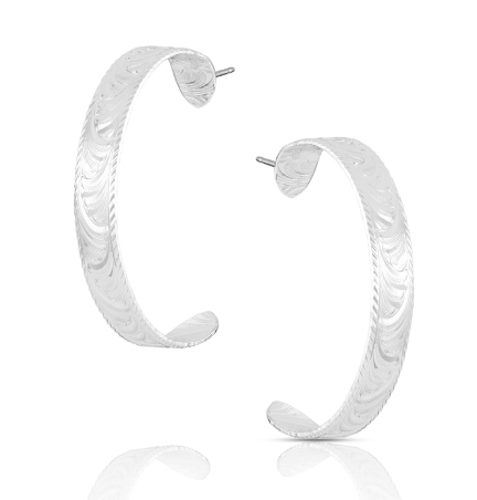 Montana Silver Earrings Olivia's Reins Silver Hoop