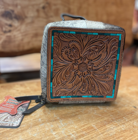 American Darling Tooled/Cowhide Jewellery Box
