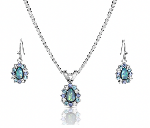 Montana Silver Necklace Set Northern Glow Opal