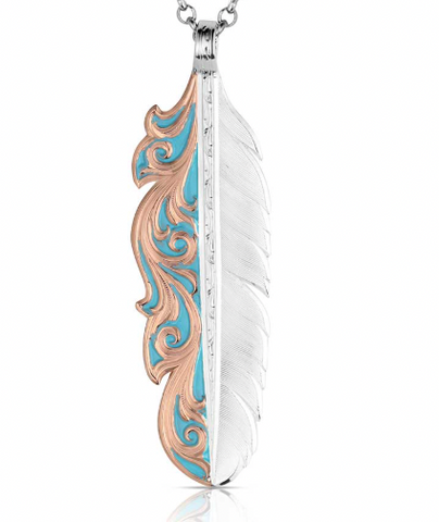 Montana Silver Alpine Glow Feather Necklace