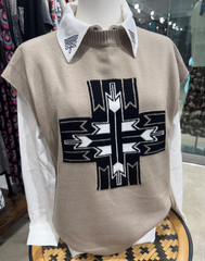 Rockin A Design Santa Fe Cross Sweater Vest Women's