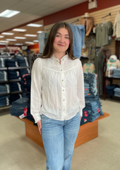 Blue B L/S Snap Up Blouse Women's
