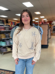 Blue B Embroidered Crewneck Women's