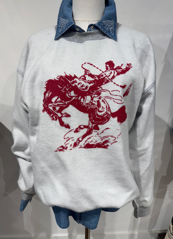 Rockin A Design Inside out Bronc Crewneck Women's