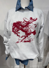 Rockin A Design Inside out Bronc Crewneck Women's