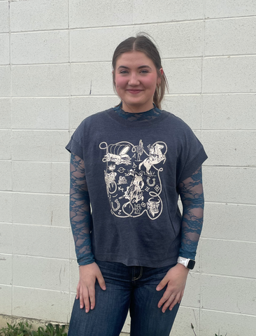 Rockin A Design Western Oversize Shirt Women's