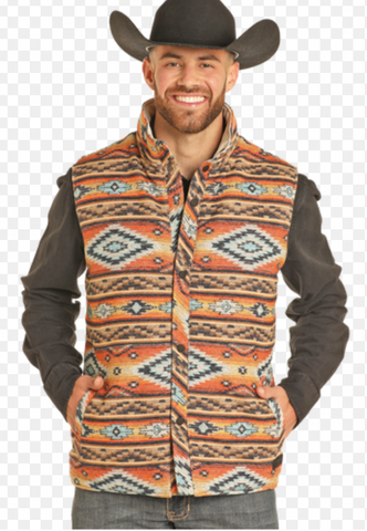 Rock & Roll Reversible Aztec Vest Men’s  BM98C04310