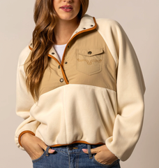 Kimes Ranch Josie 1/2 button crop fleece Women's pullover
