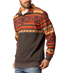 Kimes Ranch Tack Men's Nav Print 1/4 Button Pullover