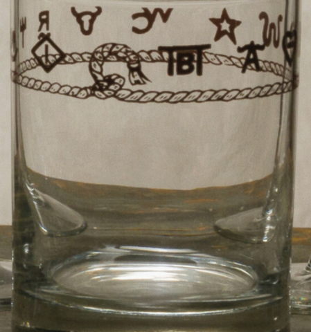 Western Creations Branded Tall Glass 8 Oz  Set of 4