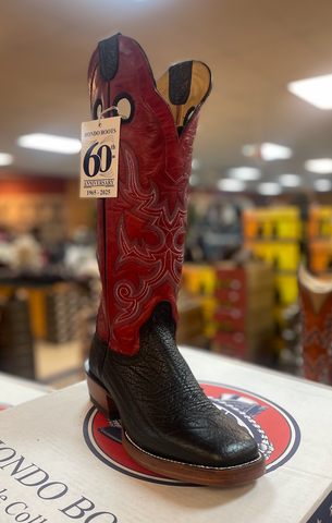 Hondo Bullhide Cowboy Boot Red/Green Volcano 3478