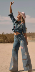 Wrangler Lainey Wilson Embroidered Wide Leg Jean Women's