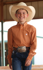 Cinch L/S Button Up Org Shirt Boy's