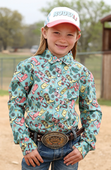 Cruel Girl L/S Snap Up Western Print Shirt Girl's