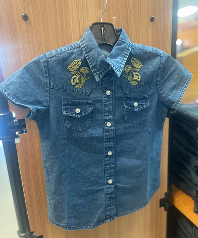 Roper Button Up Embroidered S/S Shirt Girl's