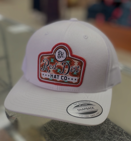 Red Dirt Hat Co Wht/Red Aztec Ball Cap