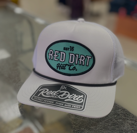 Red Dirt Hat Co Wht/Turq Ball Cap