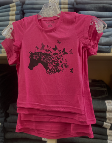 Roper Horse/Butterfly T-Shirt Girls