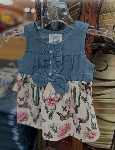 Shea Baby Denim & Cactus Floral Dress