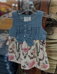 Shea Baby Denim & Cactus Floral Dress
