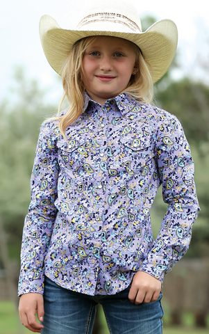 Cruel Girl Snap Up L/S Paisley Shirt Girls