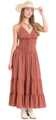 Rock & Roll Denim Dress Eyelet Maxi Dress RWD0R08108