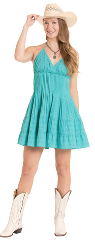 Rock & Roll Denim Eyelet Mini Dress Women's BWD0R08106