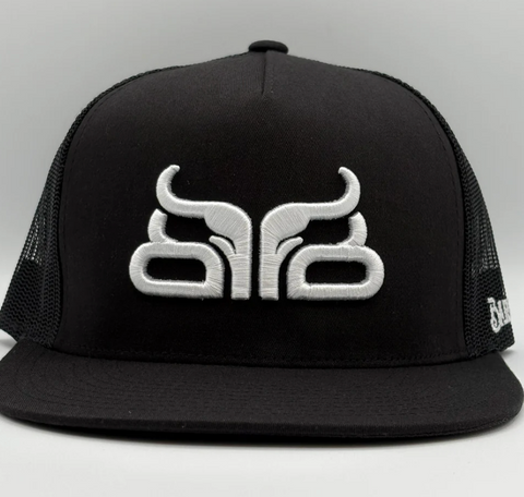 Baredown Black W Silver Flat Brim cap