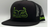 Baredown Flat Brim Cap Black W Green Logo
