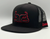 Baredown Flat Brim Cap Black W Red Logo