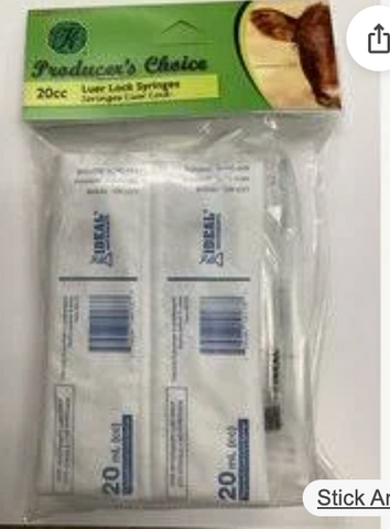 Producers Choice Luer Lock Syringes 4 pack 20CC