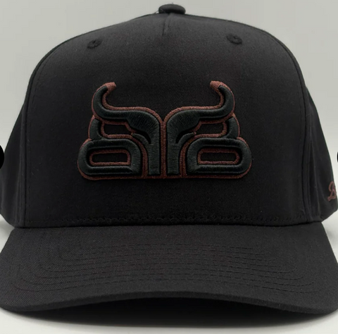 Baredown Curved brim cap Black w brown